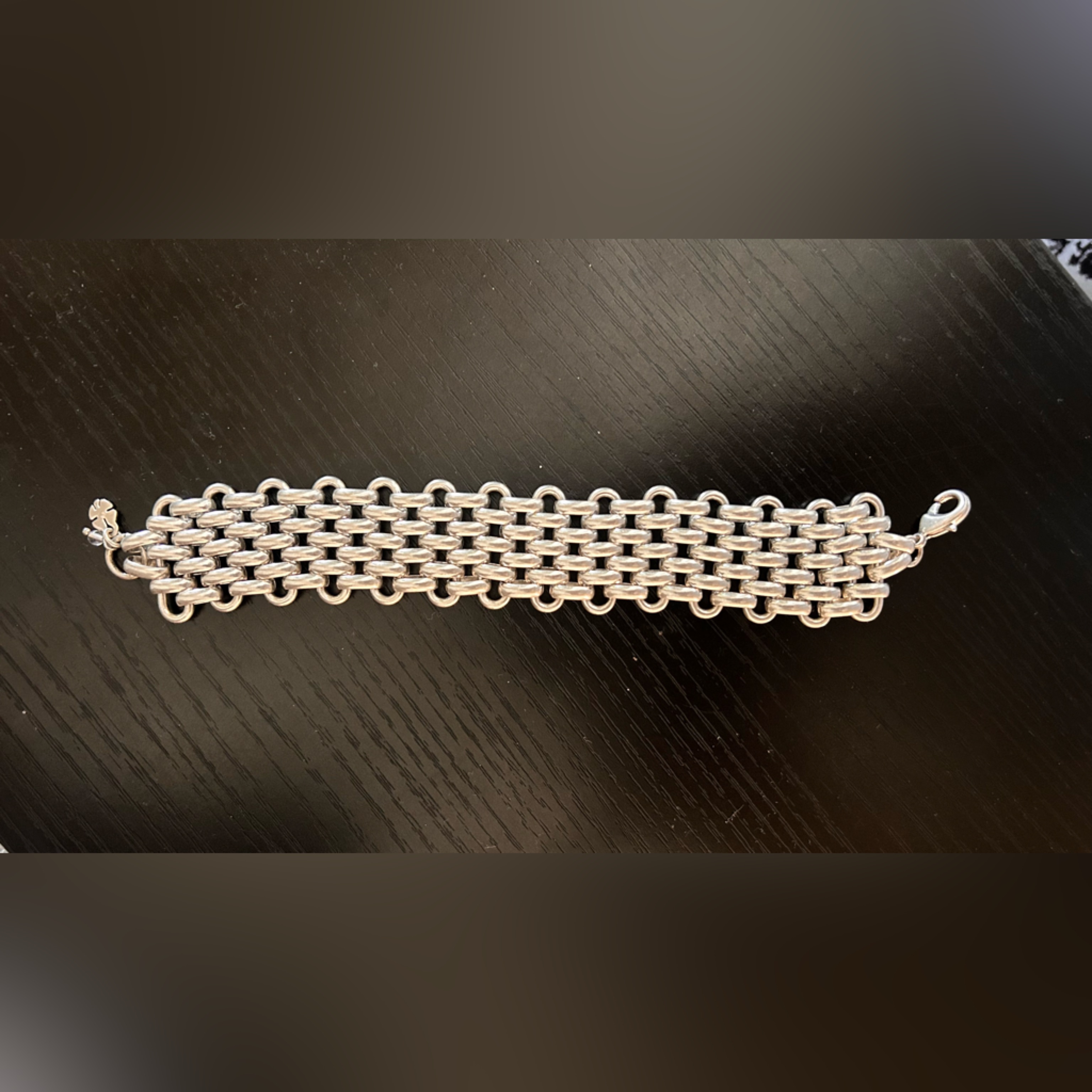 Lucky Brand Wide Silver Tone ChainLink Bracelet